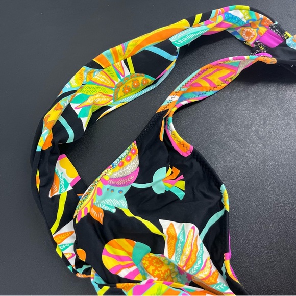 TRINA TURK | Tahitian Floral One Piece Swimsuit Multi Cross Back Size 8 - Picture 3 of 16